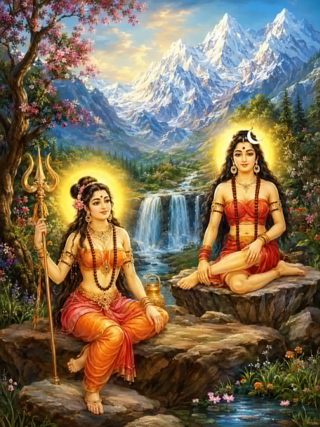 A Image of Mrikula Peethadhishwari Ma Mrigakshi Bhairavi Ji and Kautuk Peethadhishwari Bhairavi Jyotsna Ji